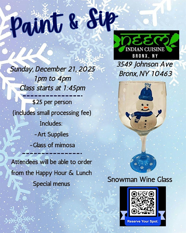 Unwind Creatively: Paint and Sip Event at Neem Indian Cuisine